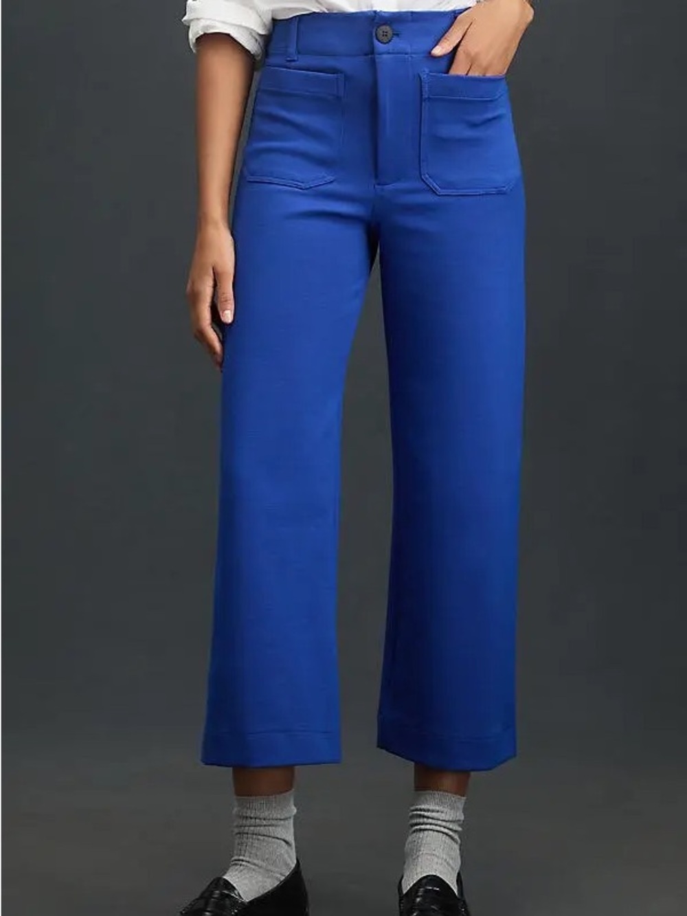 NWT Anthropologie Maeve Size 25 Colette Knit High-Rise Wide-Leg Cropped Pants